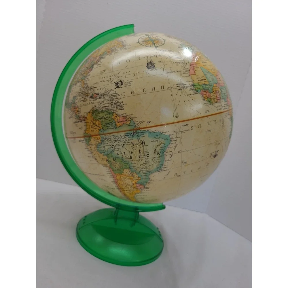 Replogle Globes Inc Tan World Classic Series Globe With Green Plastic Axis 12